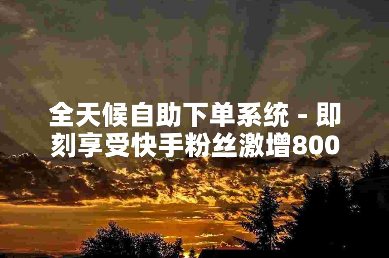 全天候自助下单系统 - 即刻享受快手粉丝激增8000人的服务。