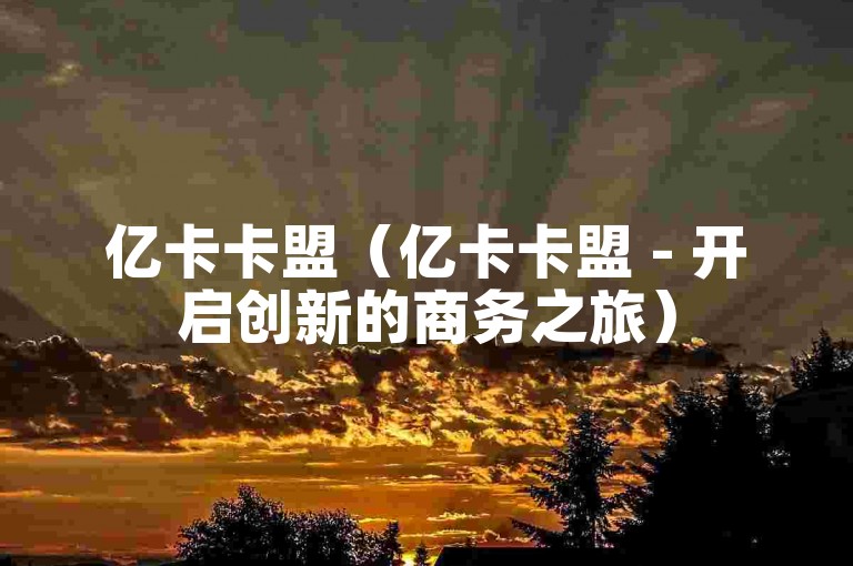 亿卡卡盟（亿卡卡盟 - 开启创新的商务之旅）