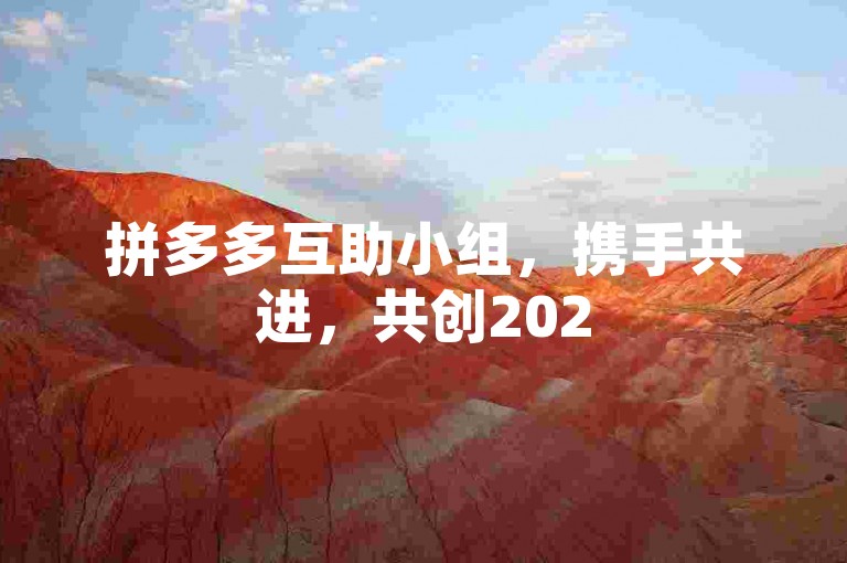 拼多多互助小组，携手共进，共创2025新辉煌。