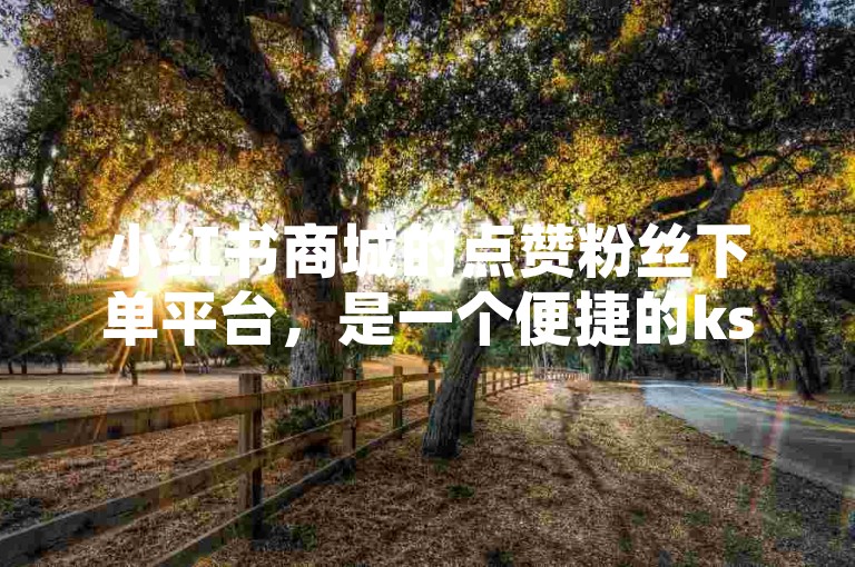 小红书商城的点赞粉丝下单平台，是一个便捷的ks点赞自助购买平台。