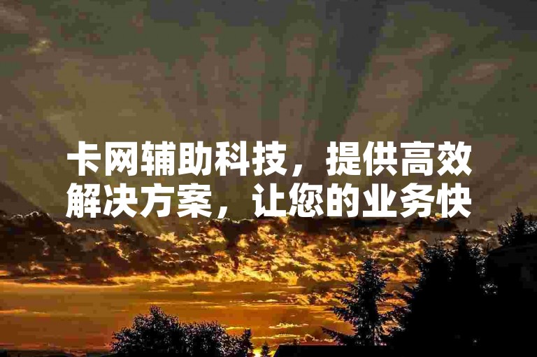 卡网辅助科技，提供高效解决方案，让您的业务快速增长。
