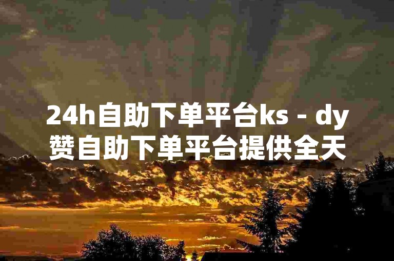 24h自助下单平台ks - dy赞自助下单平台提供全天候不间断服务，确保用户随时可以便捷地完成订单操作。