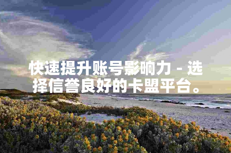 快速提升账号影响力 - 选择信誉良好的卡盟平台。
