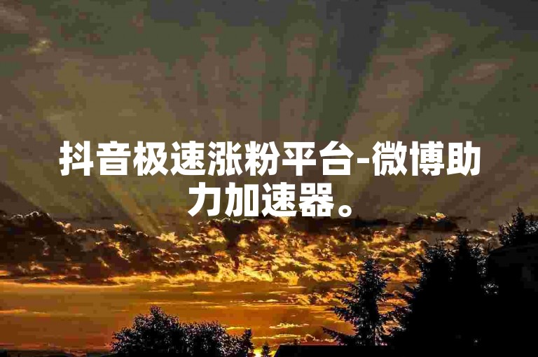 抖音极速涨粉平台-微博助力加速器。