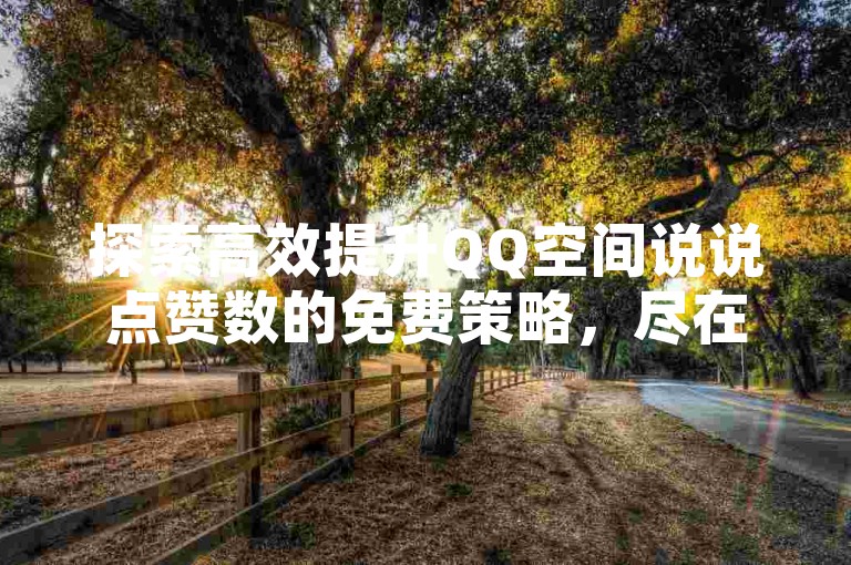 探索高效提升QQ空间说说点赞数的免费策略，尽在24小时不间断服务的专业平台。
