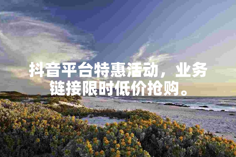 抖音平台特惠活动，业务链接限时低价抢购。