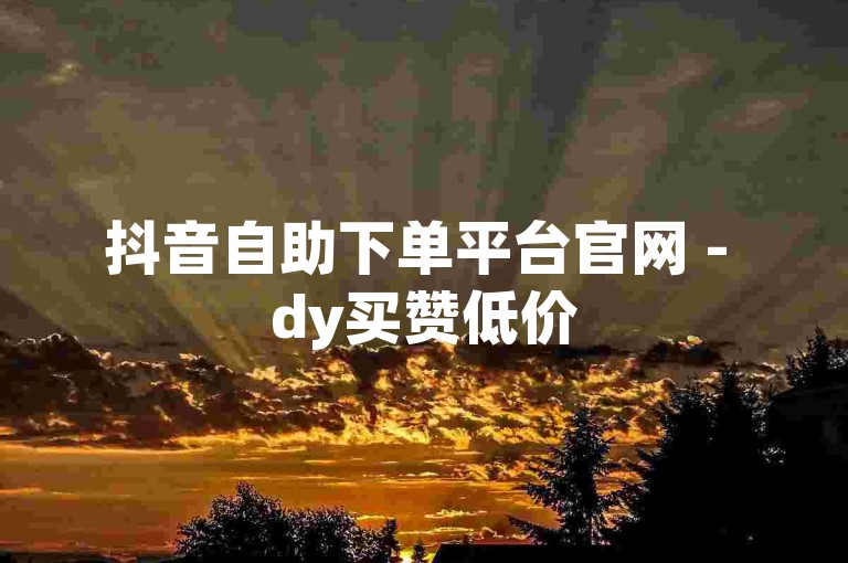 抖音自助下单平台官网 - dy买赞低价