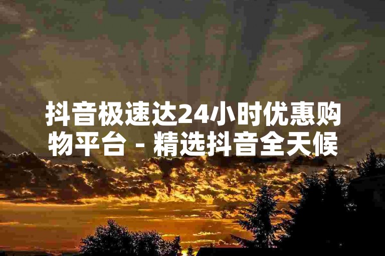 抖音极速达24小时优惠购物平台 - 精选抖音全天候特惠下单服务，不容错过！