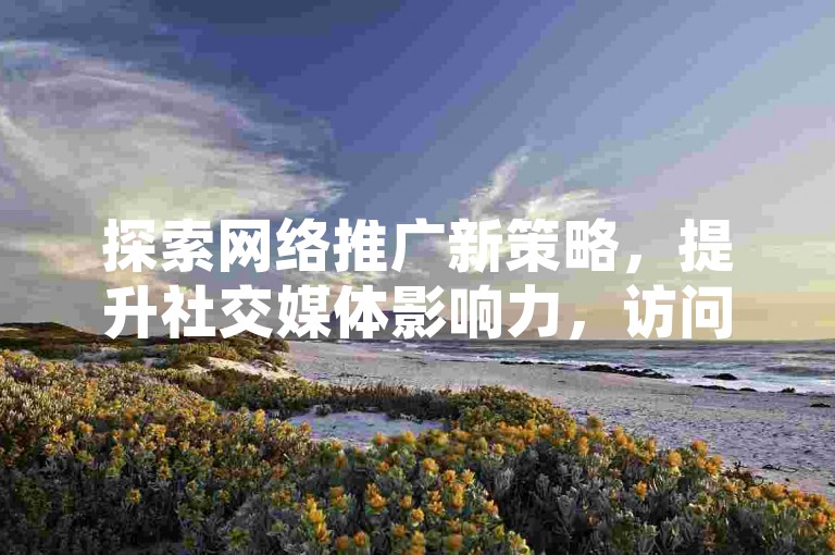 探索网络推广新策略，提升社交媒体影响力，访问我们的专业平台获取定制服务。