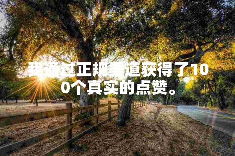 我通过正规渠道获得了100个真实的点赞。