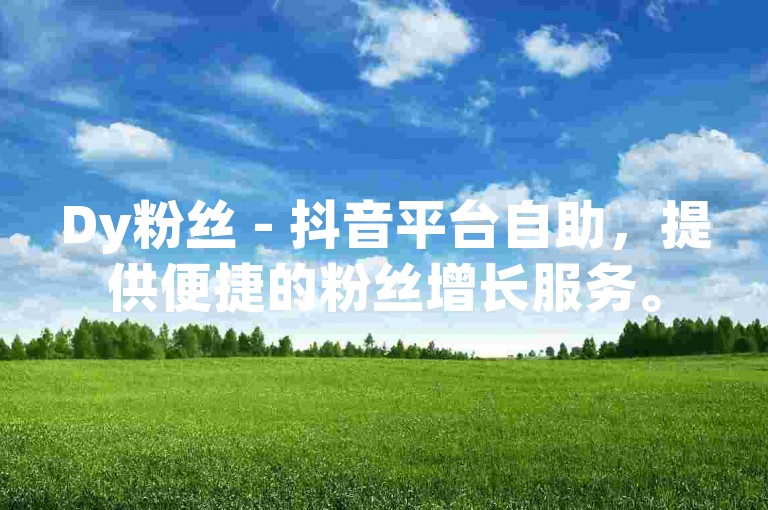 Dy粉丝 - 抖音平台自助，提供便捷的粉丝增长服务。