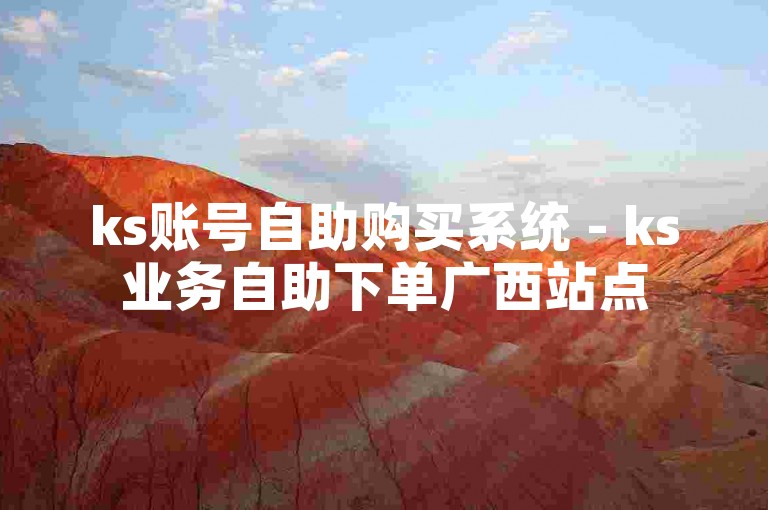 ks账号自助购买系统 - ks业务自助下单广西站点