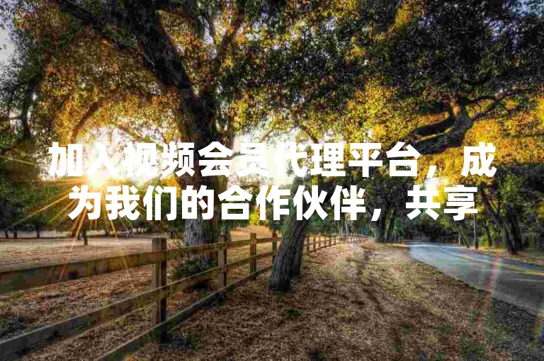 加入视频会员代理平台，成为我们的合作伙伴，共享收益。