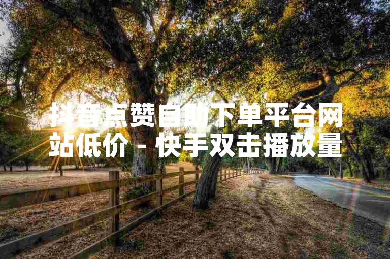 抖音点赞自助下单平台网站低价 - 快手双击播放量网站下单