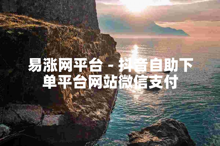 易涨网平台 - 抖音自助下单平台网站微信支付
