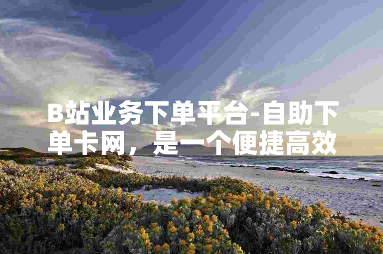 B站业务下单平台-自助下单卡网，是一个便捷高效的在线服务平台。