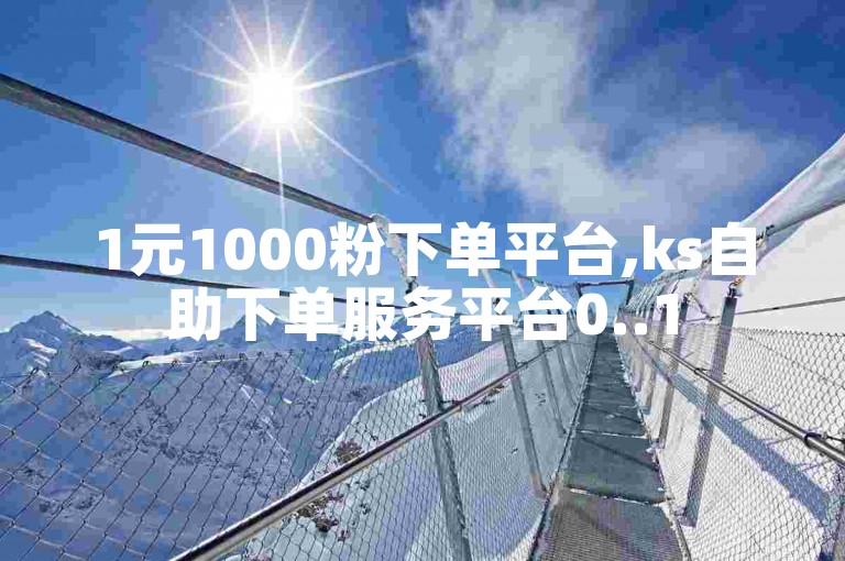1元1000粉下单平台,ks自助下单服务平台0..1