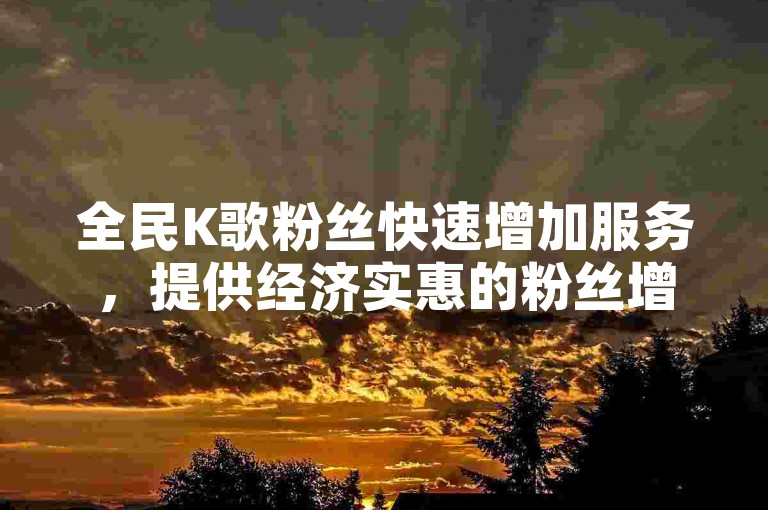 全民K歌粉丝快速增加服务，提供经济实惠的粉丝增长方案。