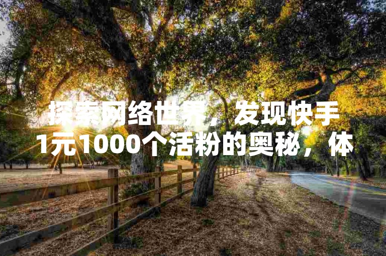 探索网络世界，发现快手1元1000个活粉的奥秘，体验小时抖音自助下单的便捷与卡盟的魅力。