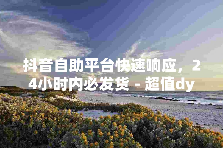 抖音自助平台快速响应，24小时内必发货 - 超值dy业务自助下单平台闪电侠。