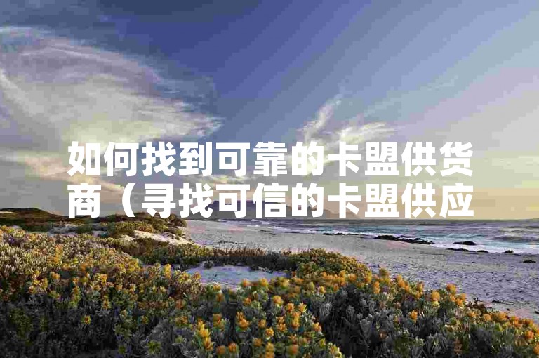 如何找到可靠的卡盟供货商（寻找可信的卡盟供应商）？