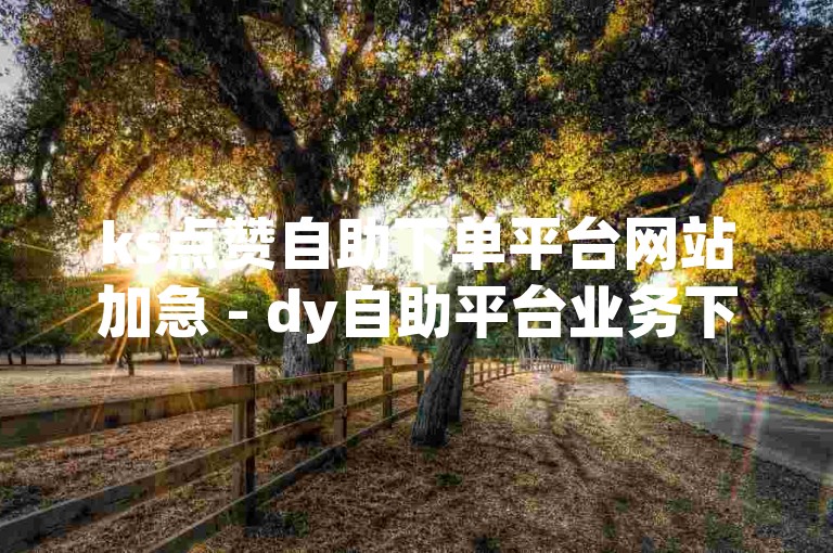 ks点赞自助下单平台网站加急 - dy自助平台业务下单