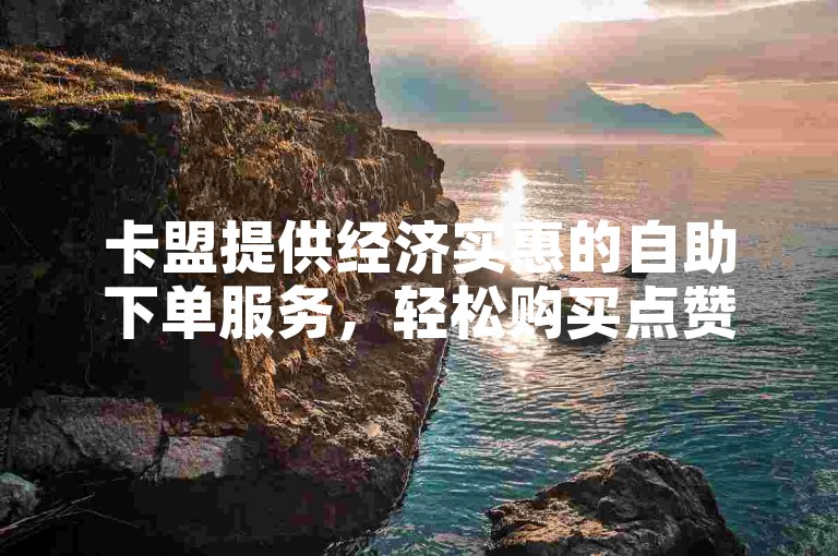 卡盟提供经济实惠的自助下单服务，轻松购买点赞。