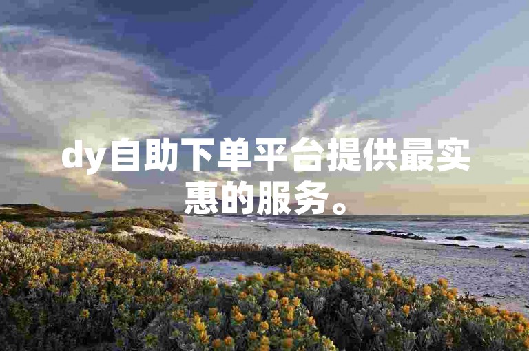 dy自助下单平台提供最实惠的服务。