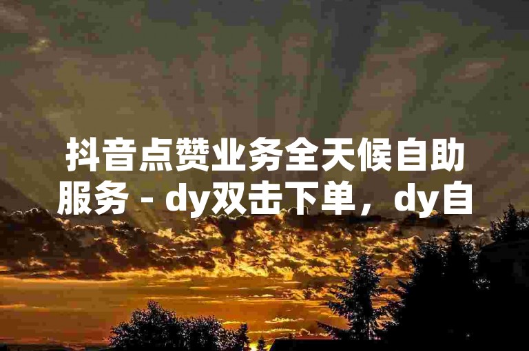 抖音点赞业务全天候自助服务 - dy双击下单，dy自助平台24小时免费吗？