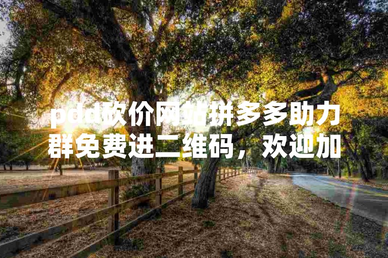pdd砍价网站拼多多助力群免费进二维码，欢迎加入我们，一起享受砍价的乐趣！