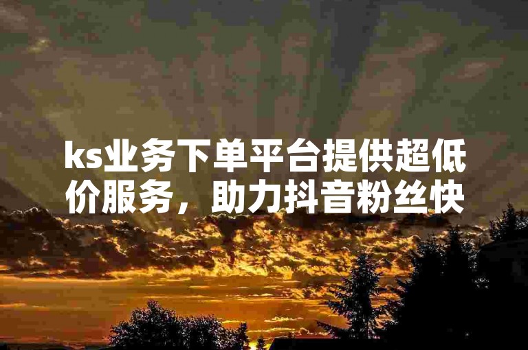 ks业务下单平台提供超低价服务，助力抖音粉丝快速增长的应用程序。