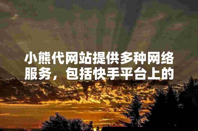 小熊代网站提供多种网络服务，包括快手平台上的少量双击在线业务。