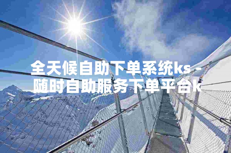 全天候自助下单系统ks - 随时自助服务下单平台ks