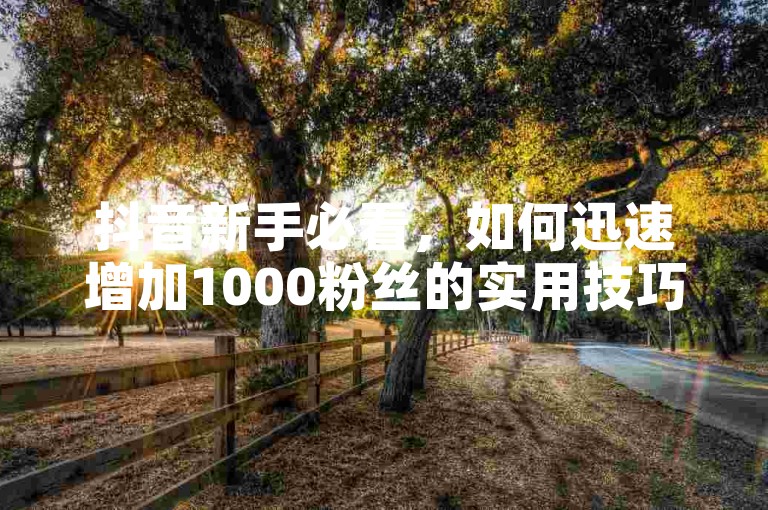 抖音新手必看，如何迅速增加1000粉丝的实用技巧！