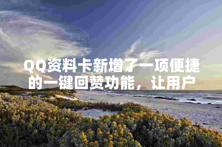 QQ资料卡新增了一项便捷的一键回赞功能，让用户互动更加轻松。