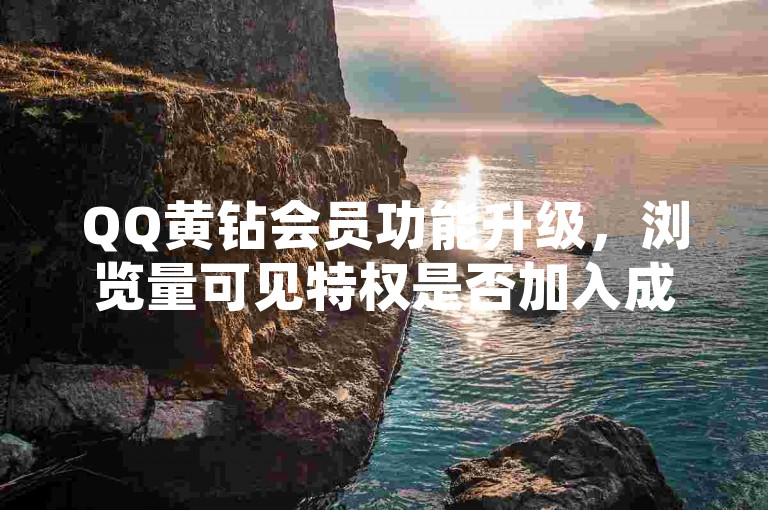 QQ黄钻会员功能升级，浏览量可见特权是否加入成为热点话题。