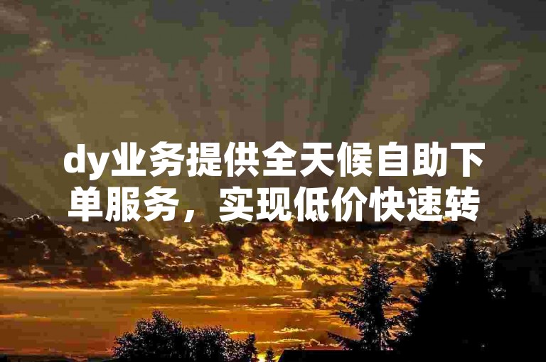 dy业务提供全天候自助下单服务，实现低价快速转发。