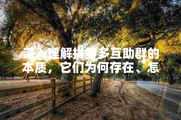 深入理解拼多多互助群的本质，它们为何存在、怎样加入它们？