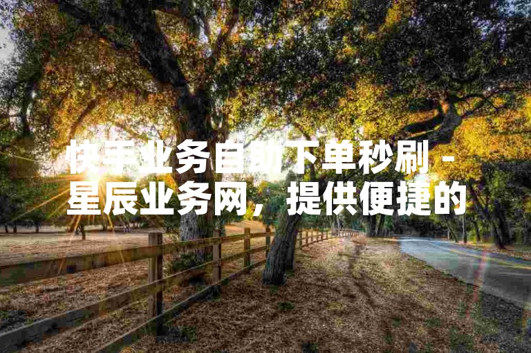 快手业务自助下单秒刷 - 星辰业务网，提供便捷的服务体验。