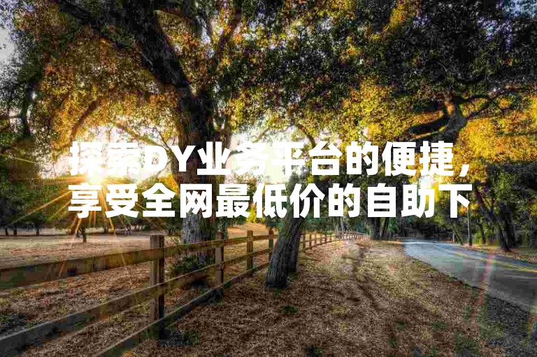 探索DY业务平台的便捷，享受全网最低价的自助下单服务。