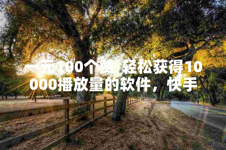 一元100个赞-轻松获得10000播放量的软件，快手作品一元1000赞。