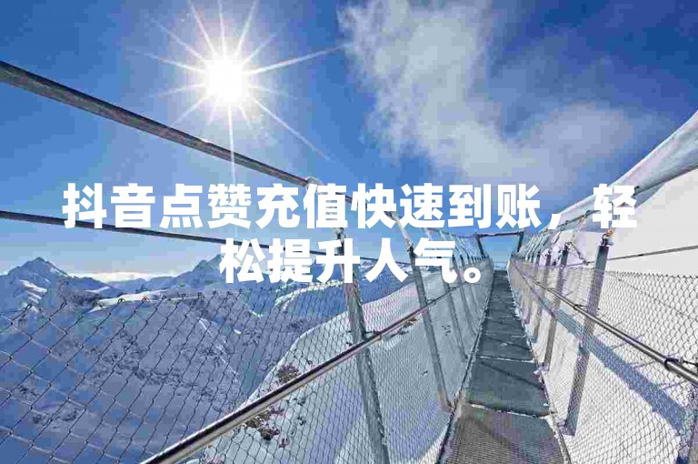 抖音点赞充值快速到账，轻松提升人气。