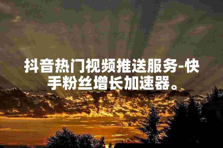 抖音热门视频推送服务-快手粉丝增长加速器。