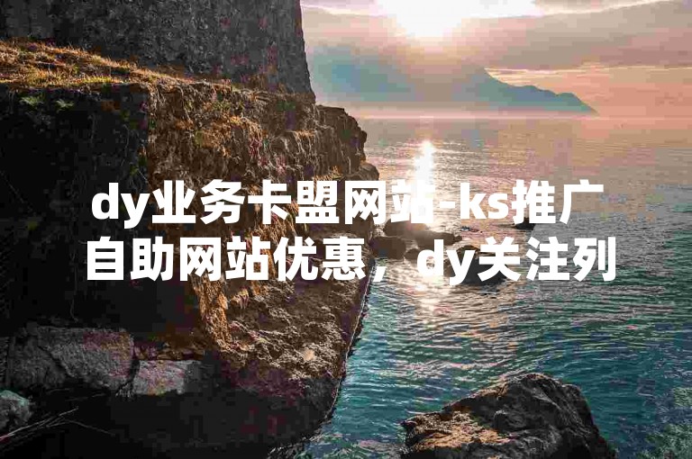 dy业务卡盟网站-ks推广自助网站优惠，dy关注列表破解器。