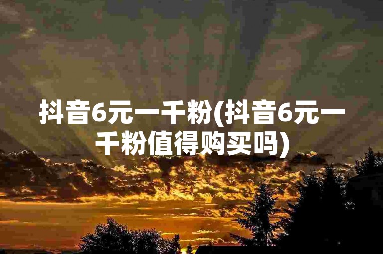 抖音6元一千粉(抖音6元一千粉值得购买吗)