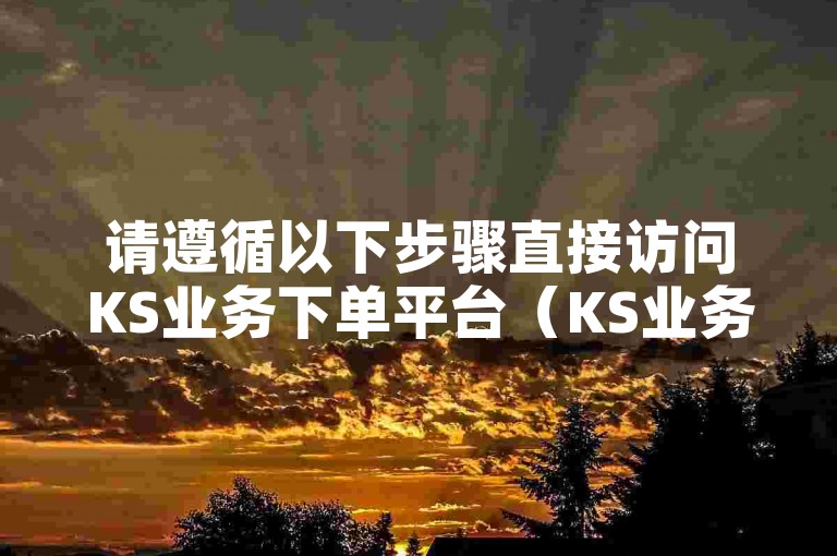 请遵循以下步骤直接访问KS业务下单平台（KS业务下单平台使用手册）。