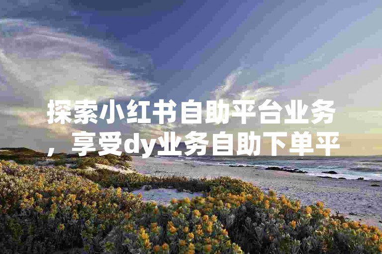 探索小红书自助平台业务，享受dy业务自助下单平台的免费服务。