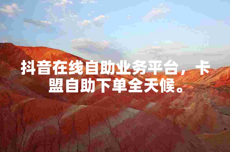 抖音在线自助业务平台，卡盟自助下单全天候。