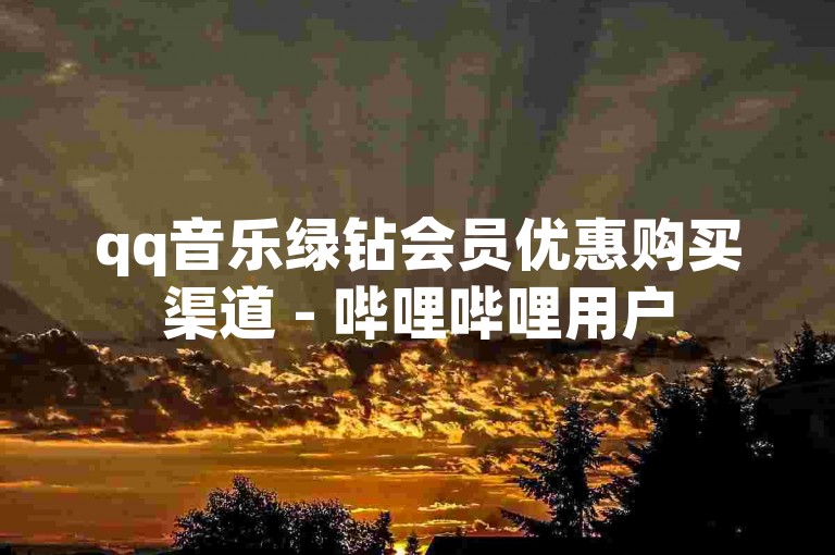 qq音乐绿钻会员优惠购买渠道 - 哔哩哔哩用户