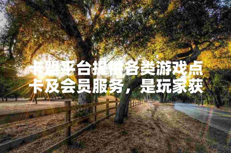 卡盟平台提供各类游戏点卡及会员服务，是玩家获取虚拟商品的理想选择。